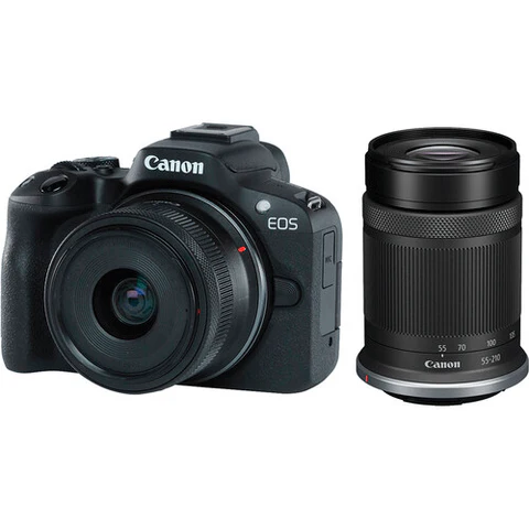 Cámara Canon Mirrorles - R50 con Lente RF18-45mm y 55-210mm IS STM | CANON